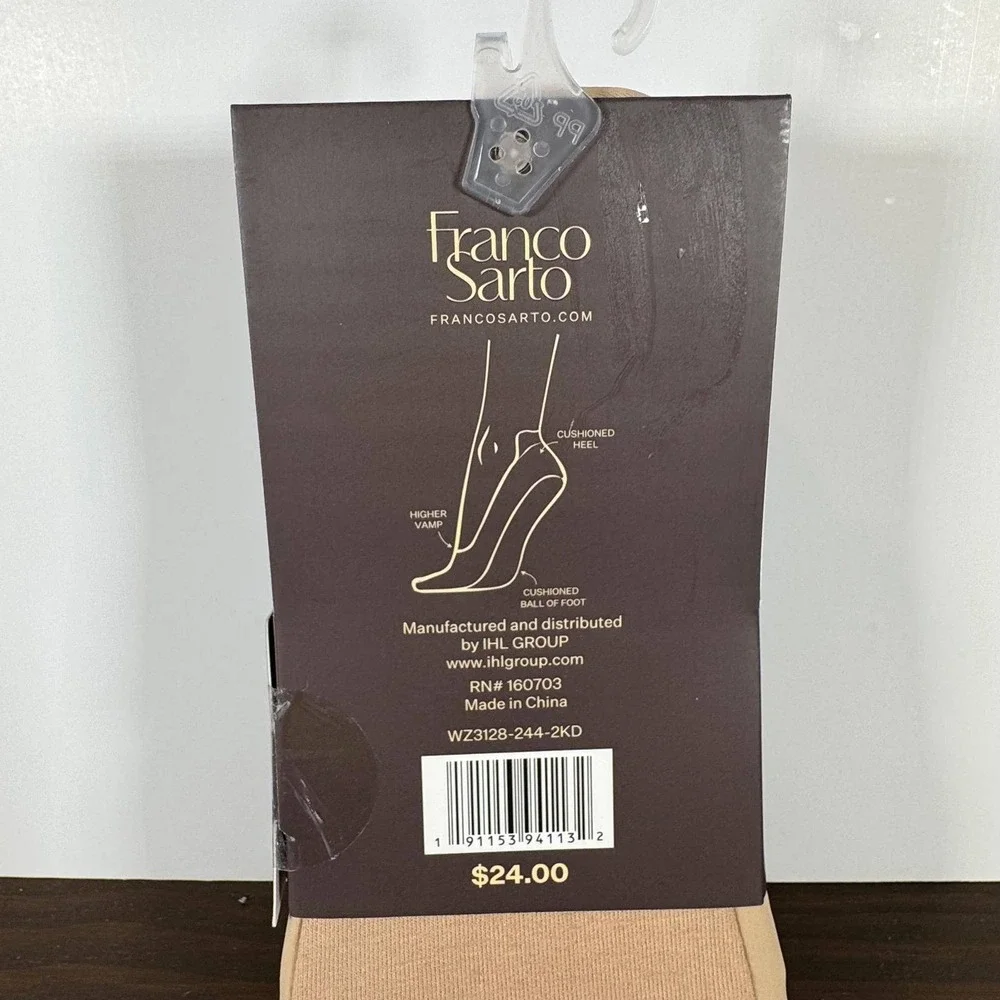 Franco Sarto Cushioned Heel Liners 4 Pair No Show Socks Brown Tan Size 5-10 NEW